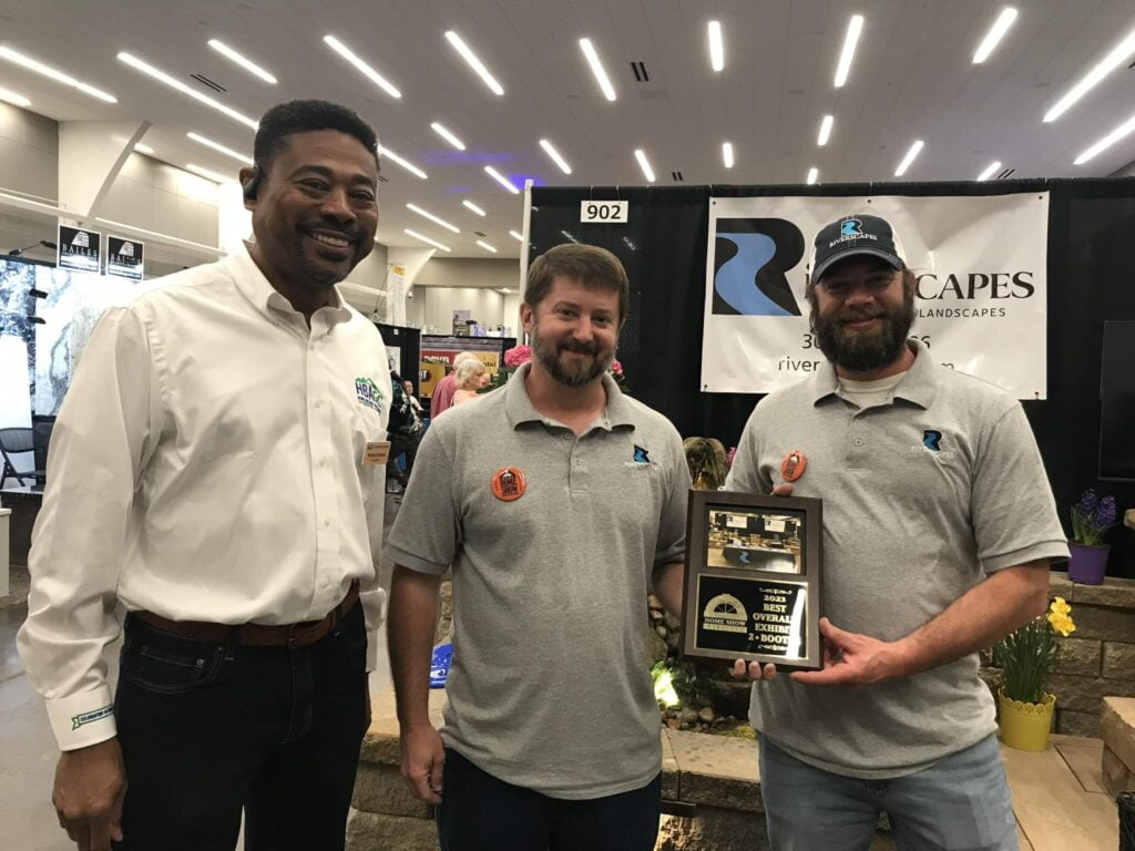 Riverscapes Outdoor Living & Excavation wins Best Overall Booth at 2023 West Virginia Home Show.